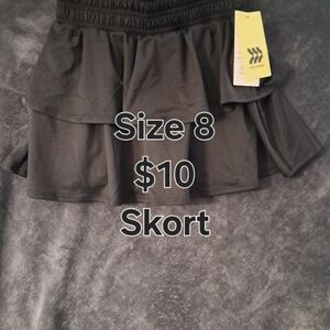 Kids Black Tiered Skort - Size 8